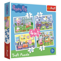 Puzzle Prasátko Peppa Vzpomínky na prázdniny 4v1