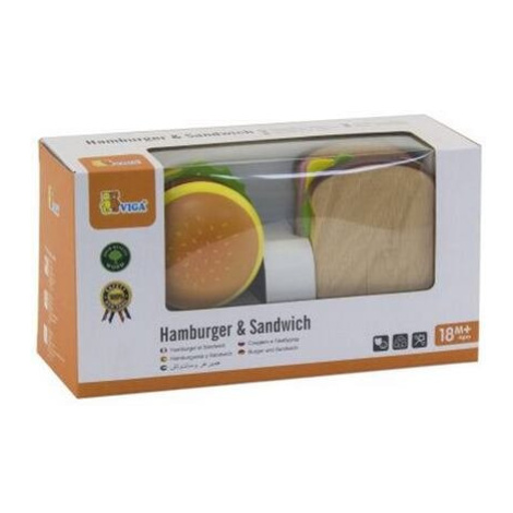 Viga Dřevěný hamburger a sendvič