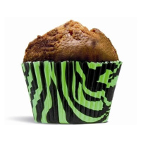 Papírový košíček na muffiny tygrovaný černo zelený