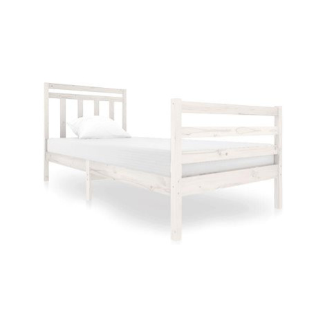 Rám postele bílý masivní dřevo 90 × 200 cm, 3100640 SHUMEE