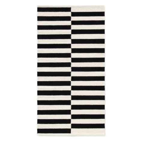 Černo-bílý oboustranný ručně tkaný vlněný koberec 80x150 cm Donna – Hanse Home