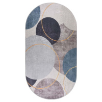 Modro-šedý pratelný koberec 120x180 cm Oval – Vitaus