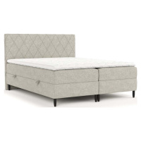 Šedobéžová boxspring postel s úložným prostorem 200x200 cm Gwen – Maison de Rêve