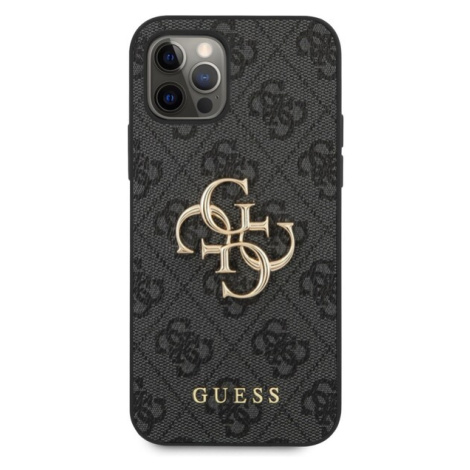 Guess PU 4G Metal Logo kryt iPhone 12 Pro Max šedý