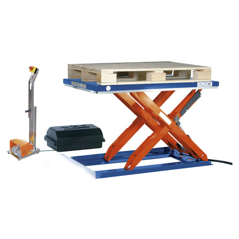 Edmolift Plochý zvedací stůl, d x š 1500 x 1000 mm, rozsah zdvihu do 800 mm, plošina plná, 230 V