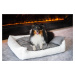 Vsepropejska Delux kožený pelech pro psa s polštářkem Barva: Tmavě-šedá, Rozměr (cm): 65 x 55