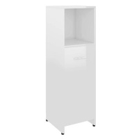 Shumee Koupelnová skříňka - bílá, vysoký lesk, 30 × 30 × 95 cm, dřevotříska, 802594