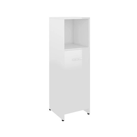 Shumee Koupelnová skříňka - bílá, vysoký lesk, 30 × 30 × 95 cm, dřevotříska, 802594