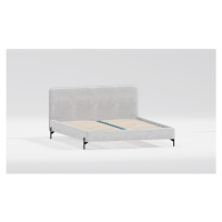 Světle šedá čalouněná dvoulůžková postel s roštem 140x200 cm Barker – Ropez