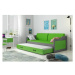 Dětská postel nebo gauč s výsuvnou postelí DAVID 190x80 cm Zelená Šedá