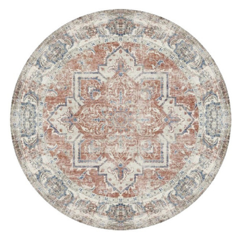 Norddan Designový kulatý koberec Maile 200 cm oranžový / modrý