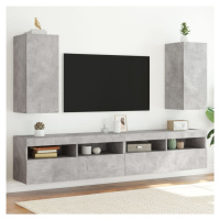 vidaXL Nástěnné TV skříňky s LED 2 ks betonově šedé 30,5 x 35 x 70 cm