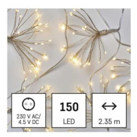 LED světelný řetěz – svítící trsy, nano, 2,35 m, vnitřní, teplá bílá, časovač