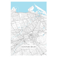Mapa Edinburgh white, 26.7x40 cm