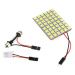 Panel LED 24V 16xSMD 5050 4x4 + adaptéry C5W a T10 MODRÁ