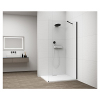 POLYSAN ESCA BLACK MATT jednodílná sprchová zástěna k instalaci ke stěně, sklo čiré, 1200 ES1012