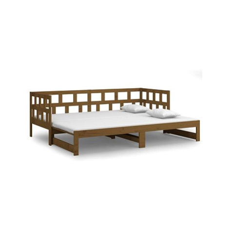 Výsuvná postel medově hnědá masivní borovice 2× (90 × 200) cm, 820225 SHUMEE
