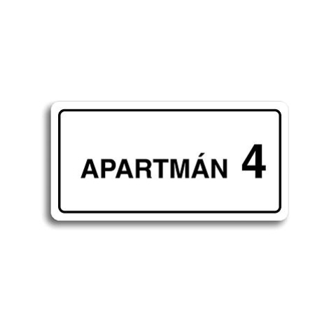 Accept Piktogram "APARTMÁN 4 II" (160 × 80 mm) (bílá tabulka - černý tisk)