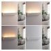 Lindby Bílá sádrová nástěnná LED lampa Santino, hranatá