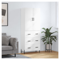 vidaXL Skříň highboard lesklá bílá 69,5 x 34 x 180 cm kompozitní dřevo