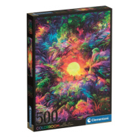 Clementoni - Puzzle 500 Color Boom Psychedelic Jungle Sunrise