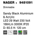 NOVA LUCE závěsné svítidlo NAGER černý hliník a akryl LED 29W 230V 3000K IP20 stmívatelné 948109