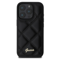 Zadní kryt Guess PU Leather Quilted pro Apple iPhone 16 Pro, černá