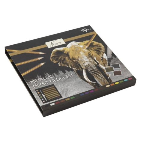 Sada pastelek a akvarelů (19ks) - metalická