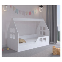 Dětská postel Montessori domeček 140 x 70 cm bílá pravá