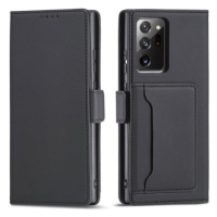 Magnet Card Case elegantní knížkové pouzdro s venkovní kapsou na Samsung Galaxy S23 ULTRA 5G Bla