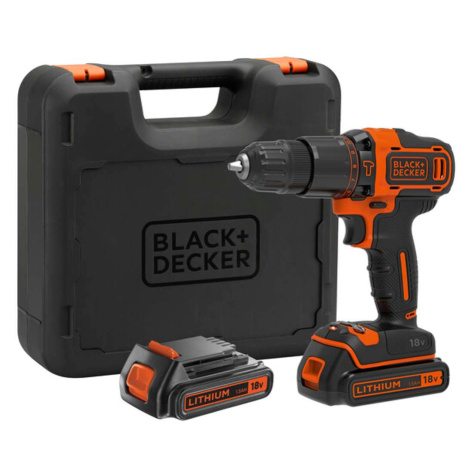 BLACK+DECKER Nářadí - 18V AKU vrtačka s příklepem, 2x aku 1,5 Ah BDCHD18KB-QW Black + Decker