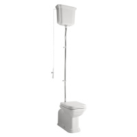 Kerasan WALDORF WC mísa s nádržkou, spodní/zadní odpad, bílá-chrom