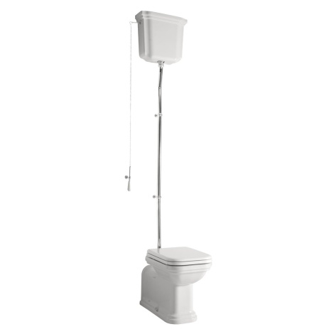 Kerasan WALDORF WC mísa s nádržkou, spodní/zadní odpad, bílá-chrom - SET(411601/1 ks, 418001/1 k