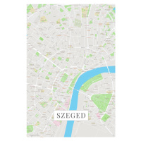 Mapa Szeged color, (26.7 x 40 cm)
