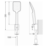 MEXEN/S Saber R62 Set umyvadlové a vanové baterie s příslušenstvím, bílá 72103R62-20