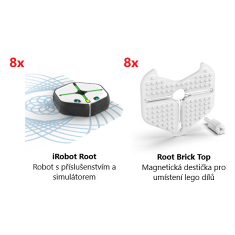 8x IROBOT ROOT a 8x ROOT BRICK TOP - Doporučená konfigurace pro běžnou třídu