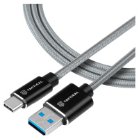 Tactical Fast Rope Aramid Cable USB-A/USB-C 0,3m šedý