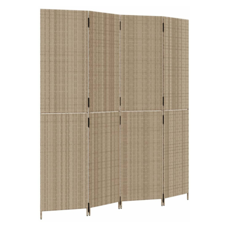 vidaXL Dělicí stěna 4 panely béžová polyratan