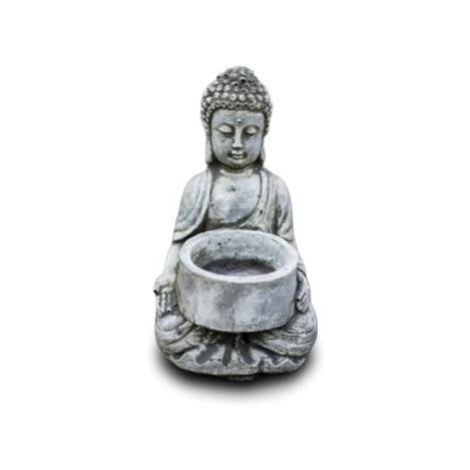 ORIENTAL Zahradní betonová dekorace Buddha - čajová svíčka