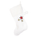 Cotton &amp; Sweets Vánoční punčocha bílá s červenými hvězdami 42x26cm