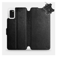 Flip pouzdro na mobil Samsung Galaxy A41 - Černé - kožené - Black Leather