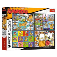Puzzle Garfield nemá rád pondělí 4x250 dílků - puzzle z kategorie 60 - 300 dílků