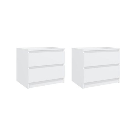 SHUMEE Noční stolky 2 ks bílé 50 × 39 × 43,5 cm dřevotříska, 806194