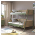 Studentská patrová postel 90x200cm-120x200cm habitat - dub/zelená