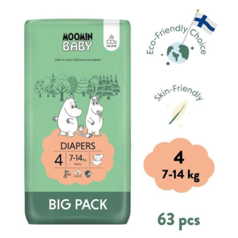 Moomin Baby 4 Maxi 7-14 kg (63 ks), eko plenky Muumi