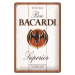 Plechová cedule Bacardi - Superior White Wood, 30 × 20 cm