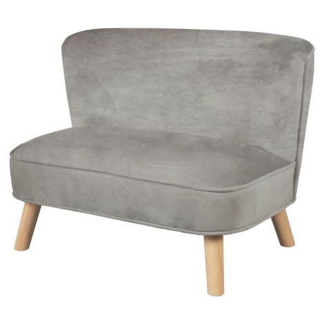 Světle šedá sametová dětská pohovka 70 cm Lil Sofa – Roba