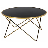 Tempo Kondela Konferenční stolek ROSALO - gold chrom zlatá/černá + kupón KONDELA10 na okamžitou 