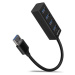 AXAGON HUEM1A 4x USB 3.2 Gen 1 MINI hub kovový kabel USBA 20cm