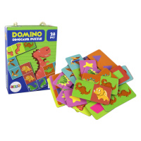 mamido  Oboustranné puzzle DOMINO Dinosauři 28 dílků